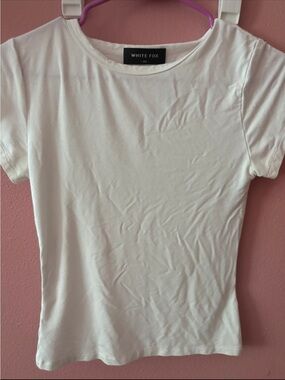 White Fox Boutique White Short Sleeve Crew Tee